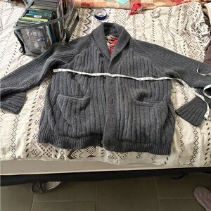 Duluth trading company Men's XXLGray Shawl Collar cardigan